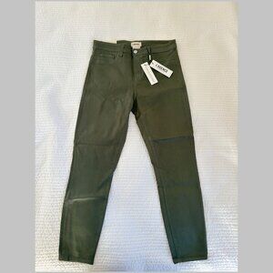 L’AGENCE Margot High Rise Skinny Coated Jeans Ivy Green 29 NWT